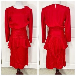 Silk! Argenti vintage silk red dress